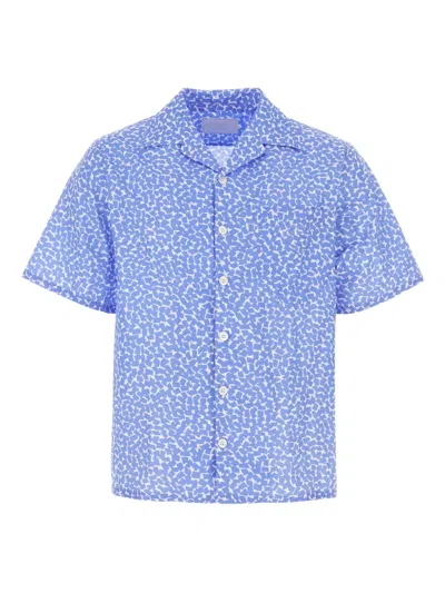 Prada Short-sleeve Printed Shirt In Purple