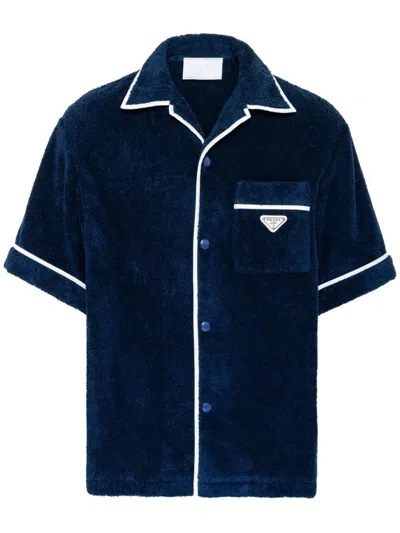 Prada Short Sleeve Shirt In Blue