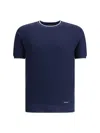 Prada Short Sleeve Sweater In Bleu