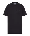 Prada Enamel Triangle-logo Cotton T-shirt In Black