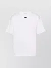 Prada T-shirt With Triangular Plaque In White