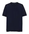 Prada Short-sleeve Wool Jumper In Navy Blue