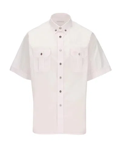 Prada Short-sleeved Button-up Shirt In Pink