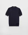 Prada Short-sleeved Cashmere And Silk Sweater In Blue