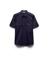 Prada Short-sleeved Buttoned Shirt In Purple