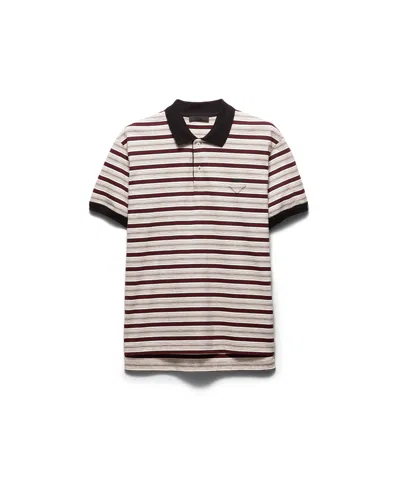 Prada Men's Short-sleeved Cotton Polo Shirt In Multi