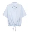 Prada Mens Light Blue Short-sleeve Logo-embroidered Cotton Shirt In Blue
