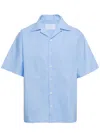Prada Light Blue Embroidered Poplin Shirt