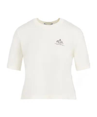 PRADA PRADA LOGO-PRINTED CREWNECK T-SHIRT