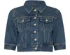 Prada Cropped Denim Jacket In Blue