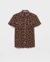 Prada Floral Silk Georgette Blouse In Brown
