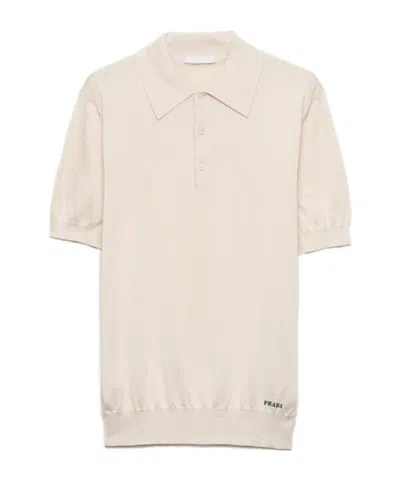 PRADA PRADA LOGO-JACQUARD SHORT-SLEEVED POLO SHIRT