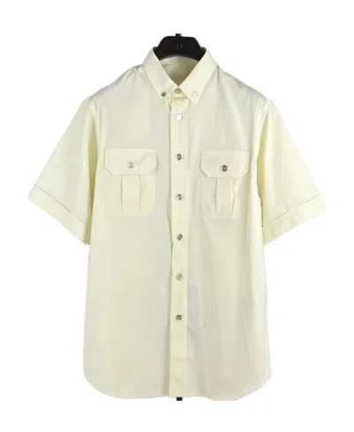 Prada Short-sleeved Lapel Shirt In Nude
