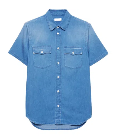 PRADA SHORT-SLEEVED LIGHT DENIM SHIRT