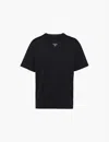 Prada Black Cotton T-shirt With Minimalist Design And Logo Detail In Black