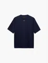 Prada Enamel Triangle-logo Cotton T-shirt In Blue