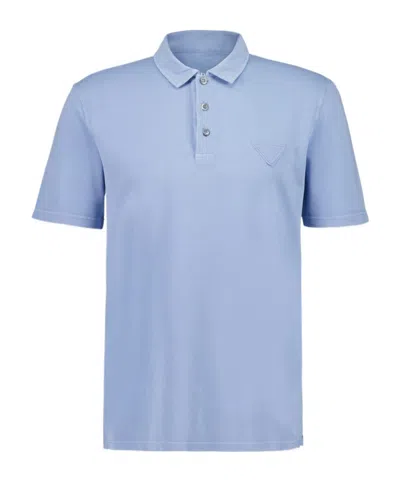 Prada Short-sleeved Polo Shirt In Blue