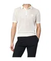 Prada Openwork Talc-coloured Polo In Cotton And Silk In Chalk White
