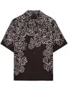Prada Bowling-hemd Aus Bedruckter Baumwolle In Brown