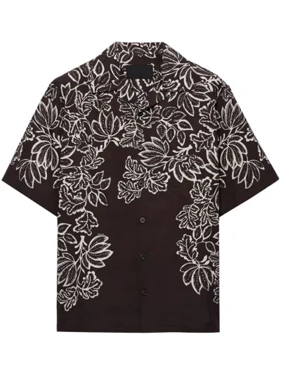 PRADA SHORT-SLEEVED PRINTED COTTON SHIRT