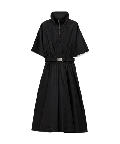 PRADA SHORT-SLEEVED RE-NYLON MIDI-DRESS