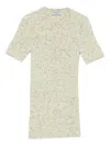 Prada Wool And Linen Short-sleeve Sweater In Green