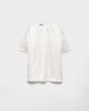 Prada Triangle-logo Short-sleeved Top In White
