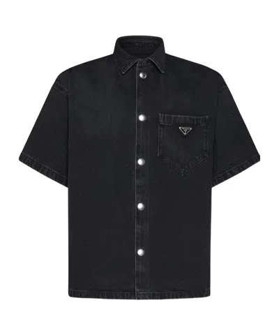 Prada Short-sleeved Shirt In Black