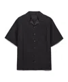 Prada Technical Cotton Short-sleeved Shirt In Black