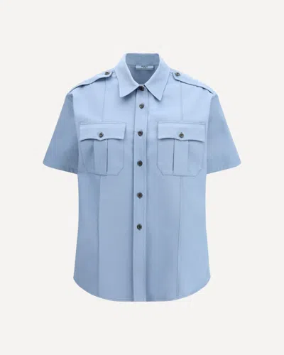 Prada Light Blue Regular Solid Shirt In White