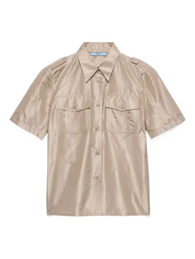 Prada Short-sleeved Shirt In Brown