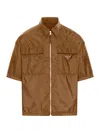 Prada Short Sleeved Shirt In Lightweight Re-nylon In Nude & Neutrals