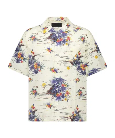 PRADA PRINTED COTTON BOWLING SHIRT