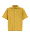 Prada Men's Mustard Poplin Shirt In Yellow