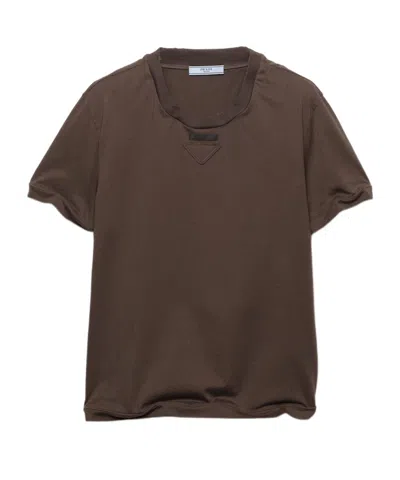 Prada Short-sleeved T-shirt In Brown