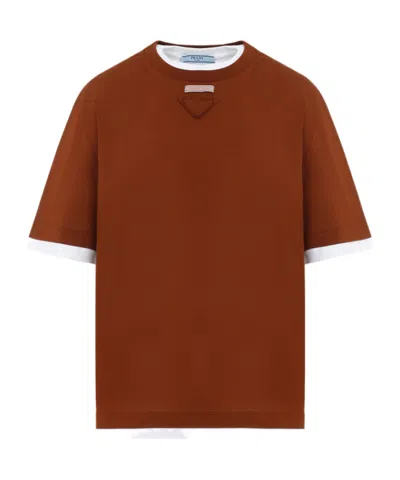 PRADA PRADA LAYERED CREWNECK T-SHIRT