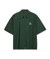 Prada Mens Green Logo-embroidered Zip-up Nylon Shirt Xl In Billiards Green
