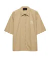 Prada Short-sleeved Technical Cotton Shirt In Desert Beige