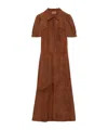 Prada Short-sleeved Zipper Dress In Brown