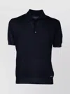 Prada Short Sleeve Polo Collar Ribbed Cuffs Sweater