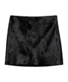Prada Leather Mini Skirt In Black