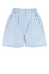 Prada Shorts In Popeline Azzurro Pastello Donna