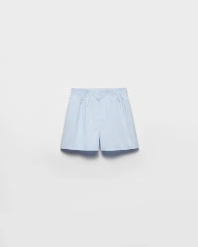 Prada Cotton Poplin Shorts In Multi