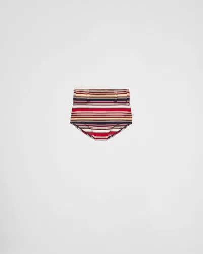 Prada Shorts Aus Baumwolle In Rot/blau
