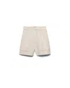 Prada Chambray Shorts In Neutral