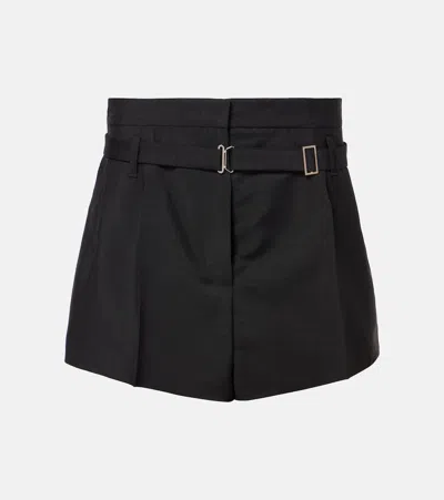 Prada Shorts Aus Mohair Und Wolle In Black