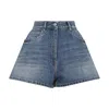 Prada Cotton High Waist Shorts In Blue