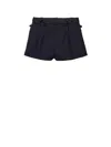 Prada Wool Shorts With Pleated Design And Belt Loops In Blue