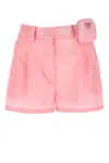 Prada Pink Nylon Shorts In Pink