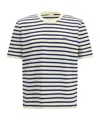 Prada Cotton Crew Neck Striped Logo T-shirt In White
